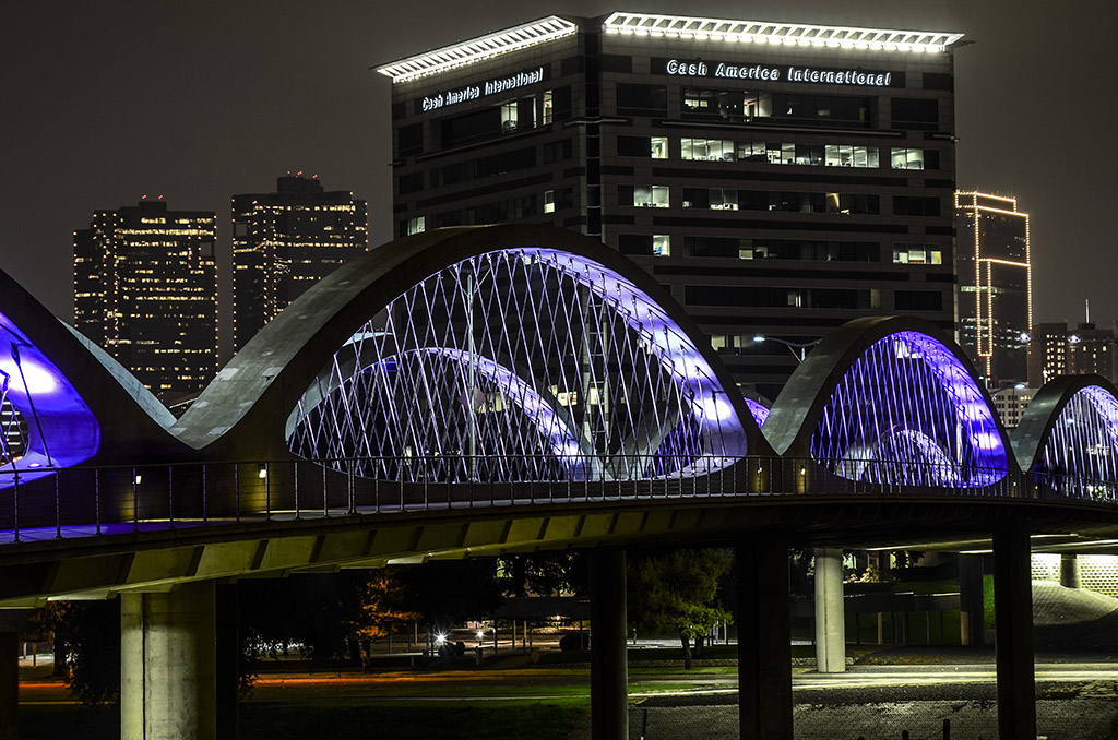 West 7th Street Bridge in Purple and White